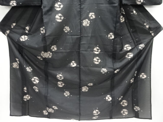  絽花丸文様小紋着物